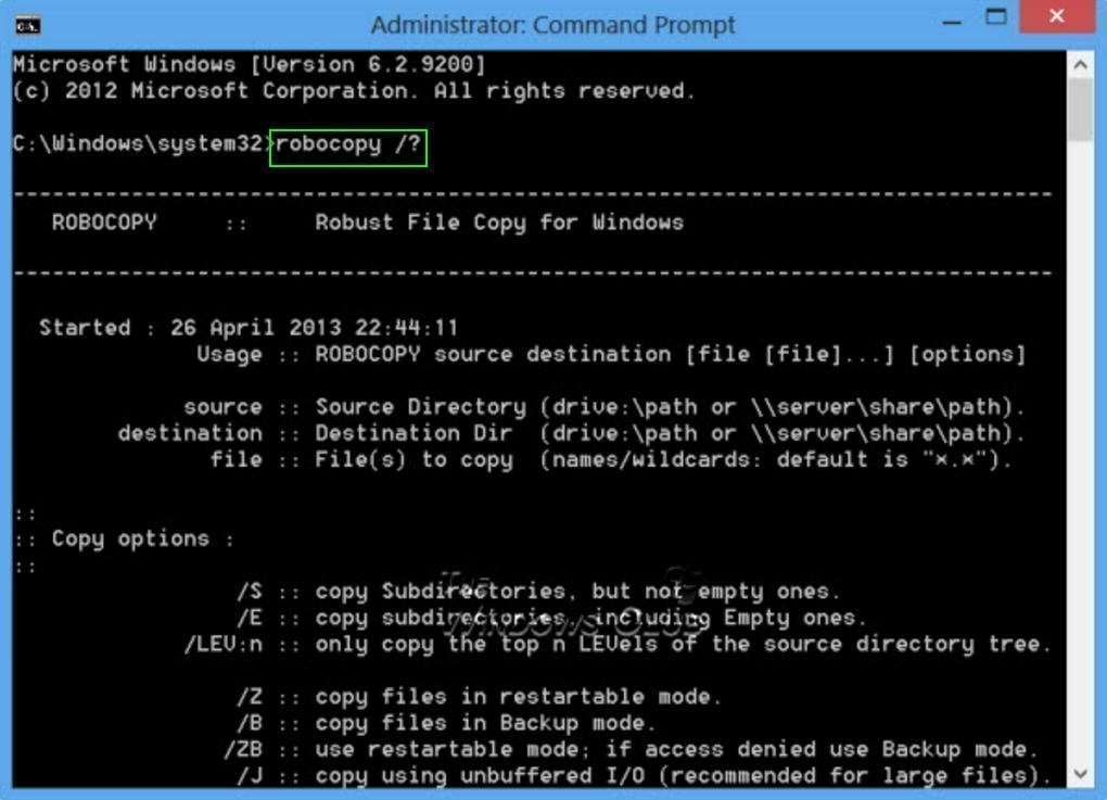 Robocopy Command