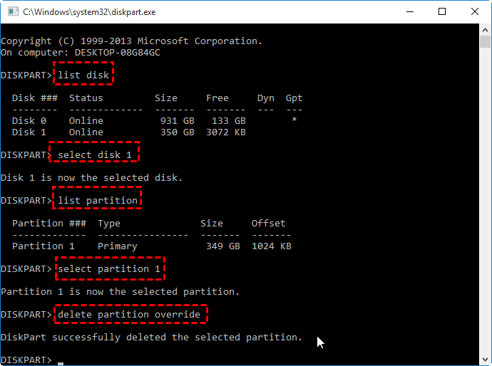 Delete Partition Force