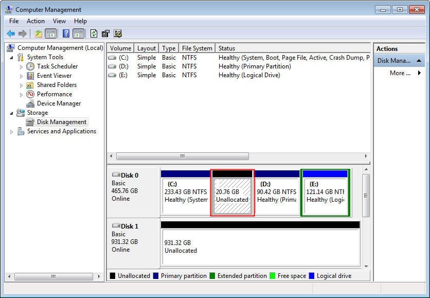 Unallocated Space