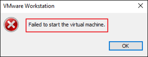 Failed to Start the VMware