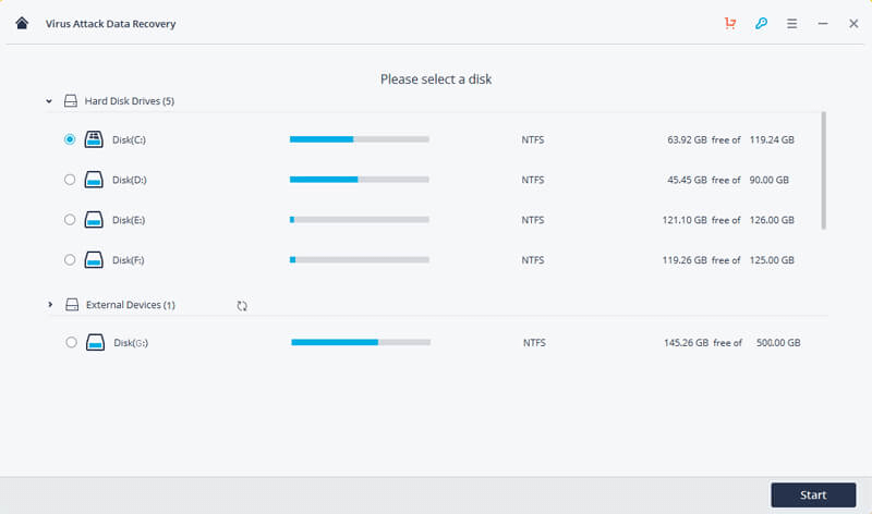 Select Virus Attacked Location