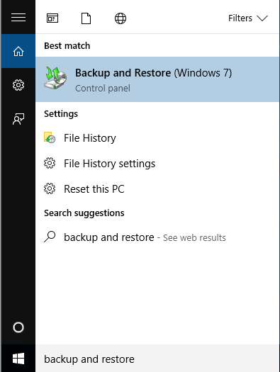 Backup and Restore search