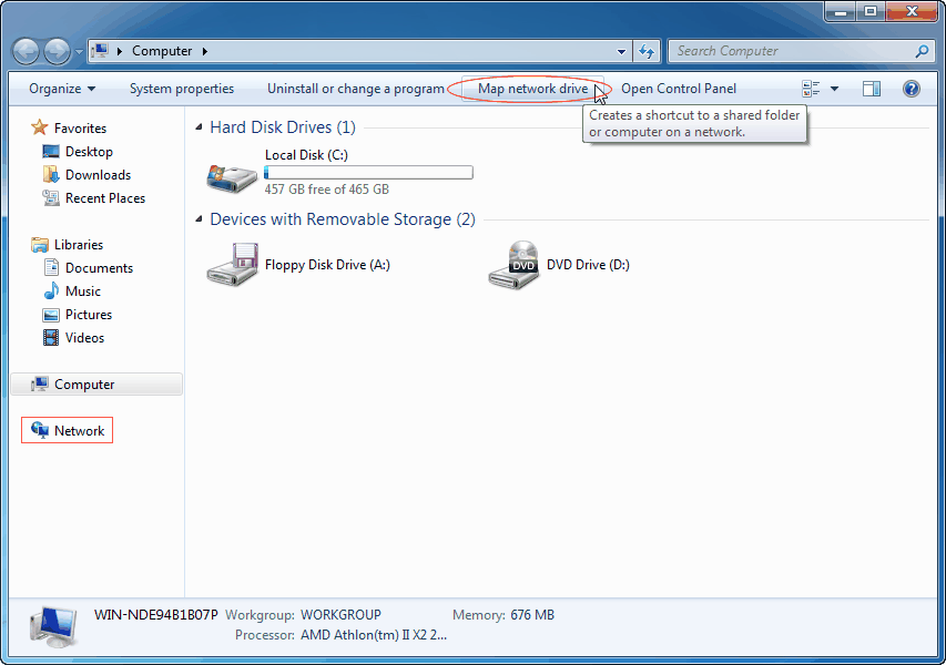 Map Network Drive Windows 7