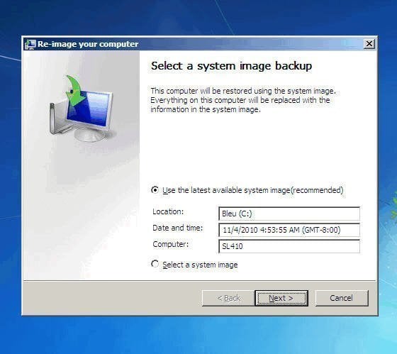 System Image Restore