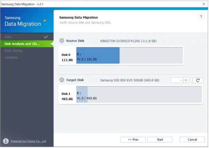 Clone Hard Drive to Samsung SSD