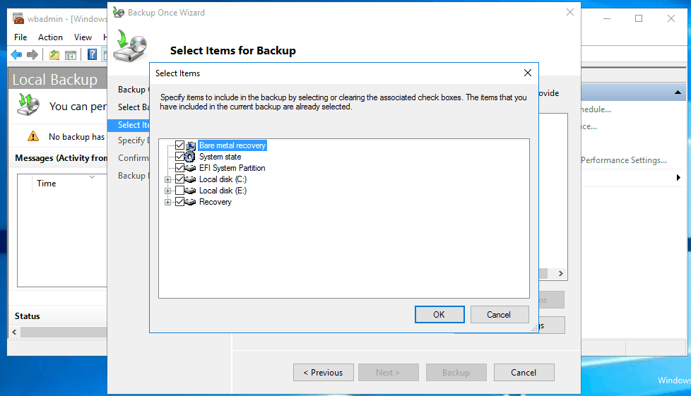 Bare Metal Backup Server 2016