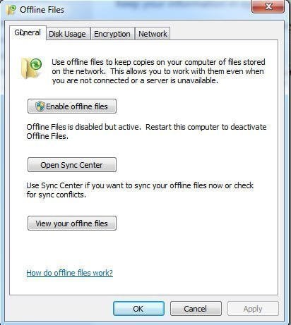 Enable Offline Files 2