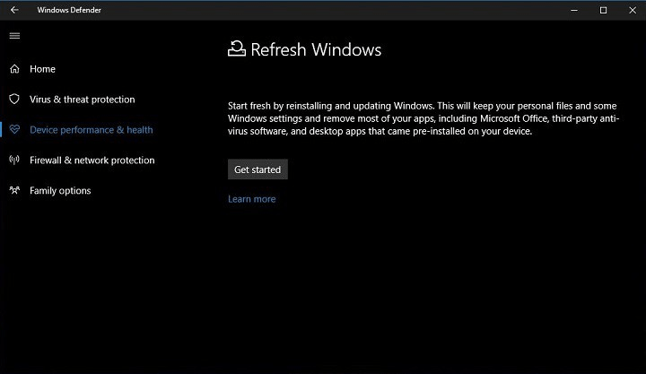 Refresh Windows 10