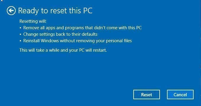 Reset PC