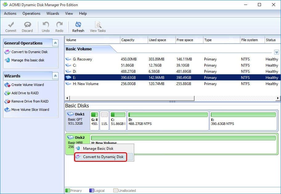 Convert to Dynamic Disk