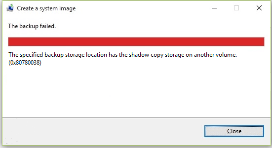 Backup Failed Shadow Copy