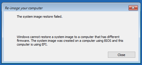 Restore Failed