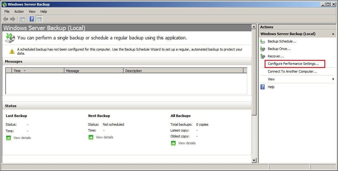 Configure Performance Settings