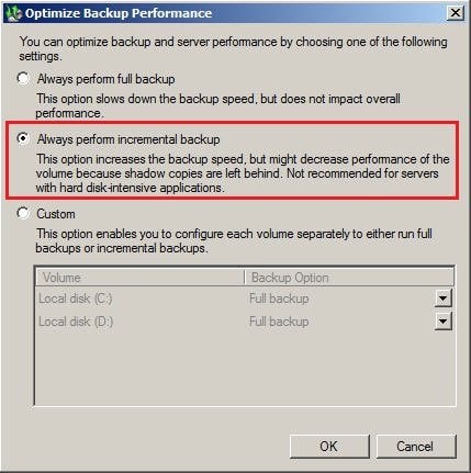 Perform Incremental Backup