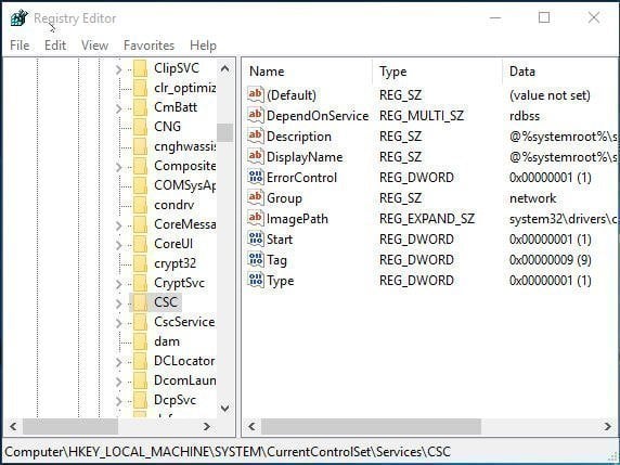 Reinitialize the Ofline Files Cache