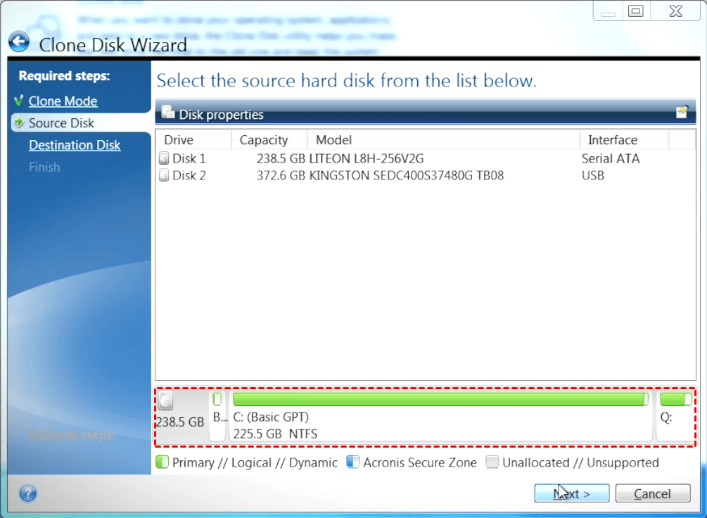 Select Source Disk