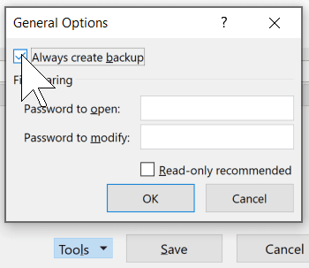 Always Create Backup