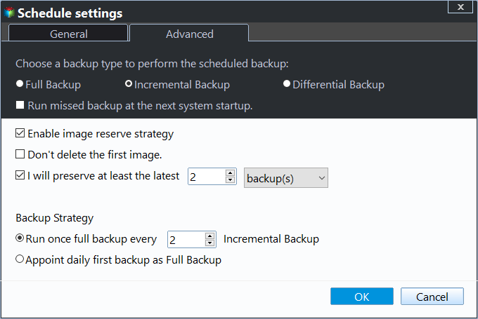 Incremental/Differential Backup