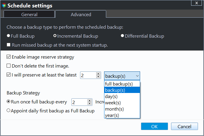 Schedule Sync Advanced Settings