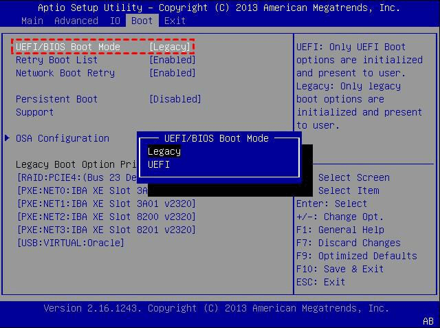 uefi legacy