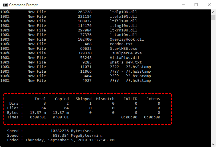 Robocopy Result