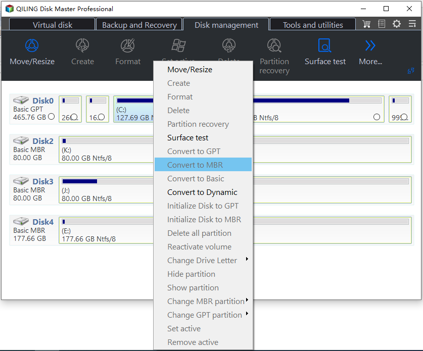 Convert Data Disk to MBR