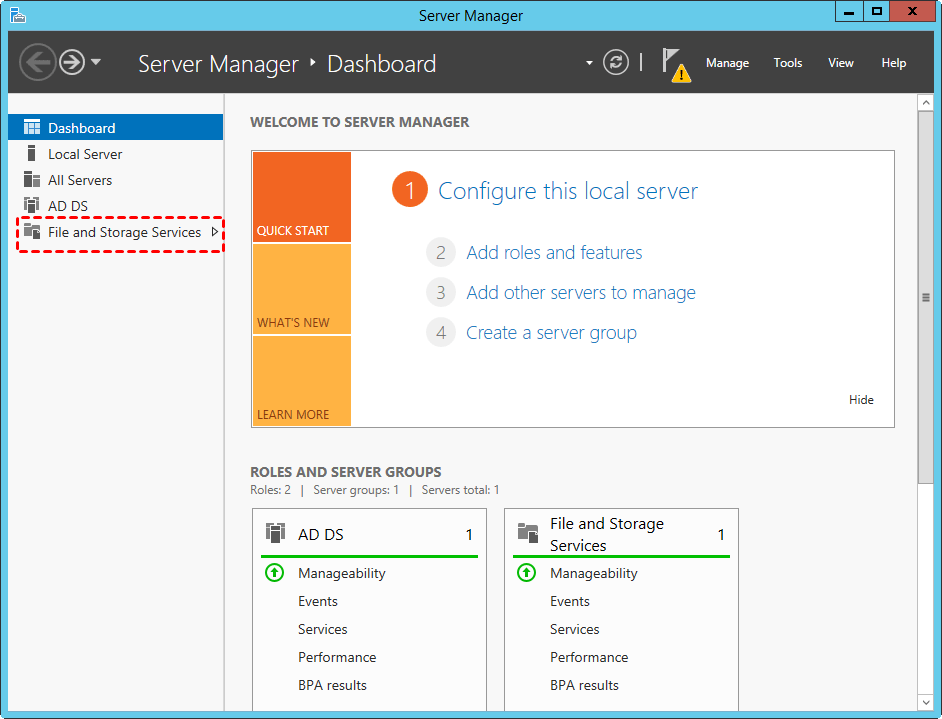 File and Storage Services