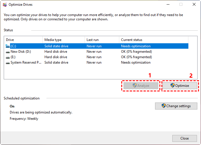 Defrag Optimize Disk