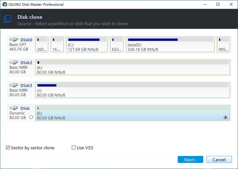 Select Source Disk