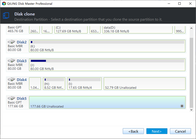 Select Destination Disk