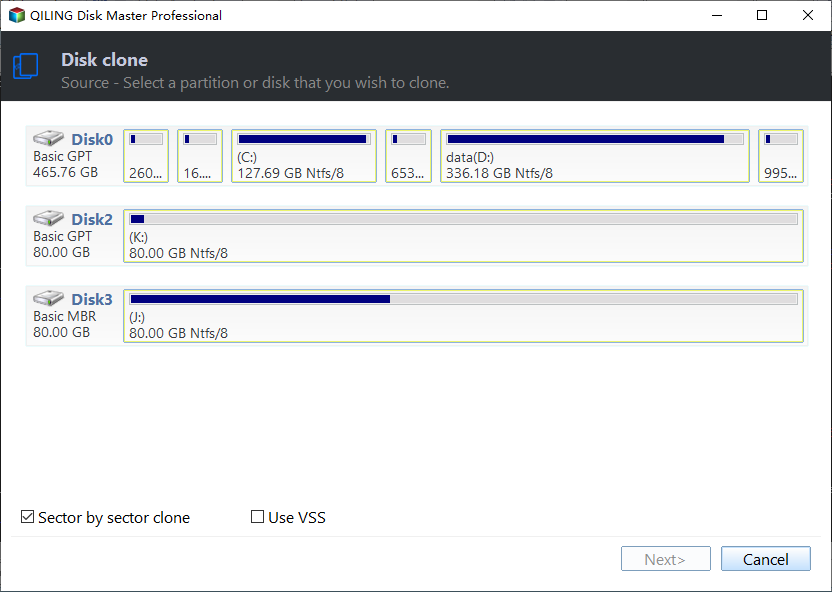 Select Source Disk