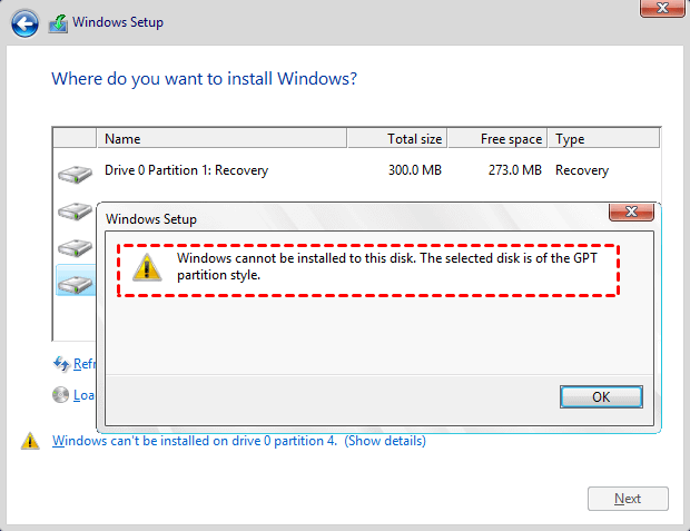 Windows Cannot Be Installed To This Disk