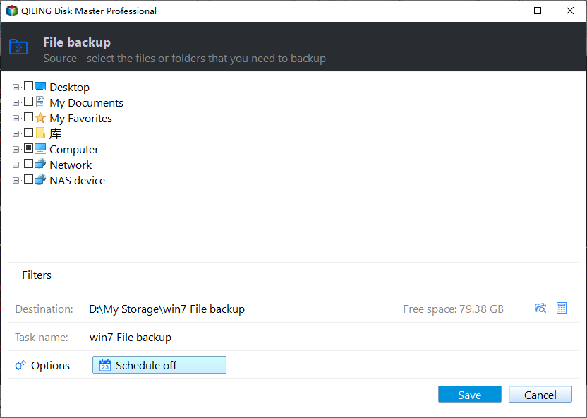 Backup Scheme Existing Backup Configure