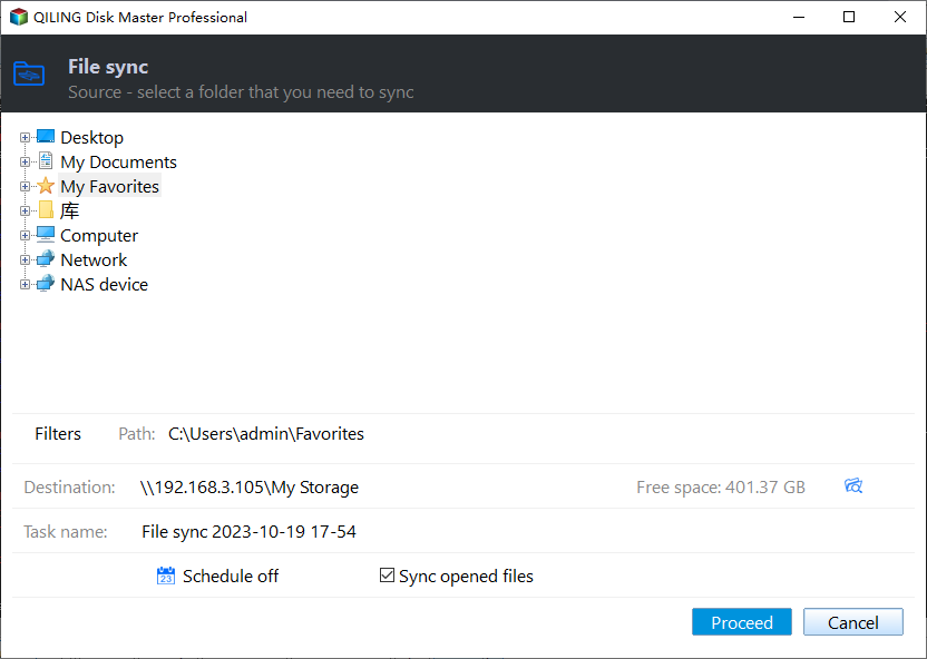 Start Synology NAS to NAS Sync