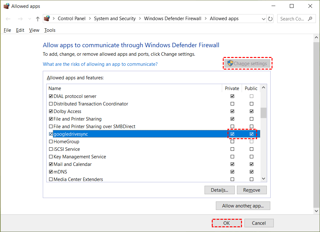 Firewall Settings