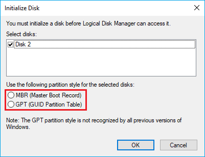 Initialize Disk