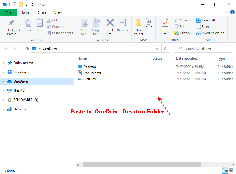 Paste To Onedrive Folder