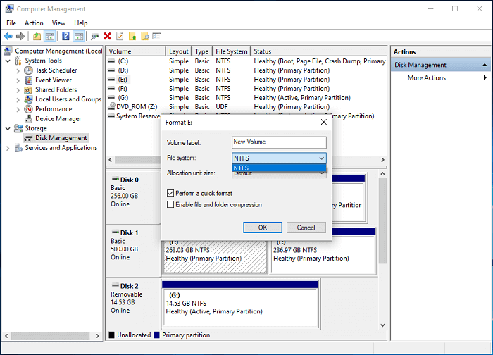 Can't format to FAT32