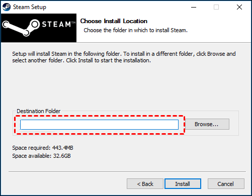 Install Stream Destination Location