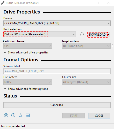 Disk or ISO image