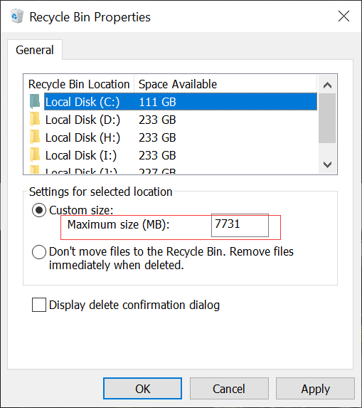 Don't Move the Files to Recycle Bin