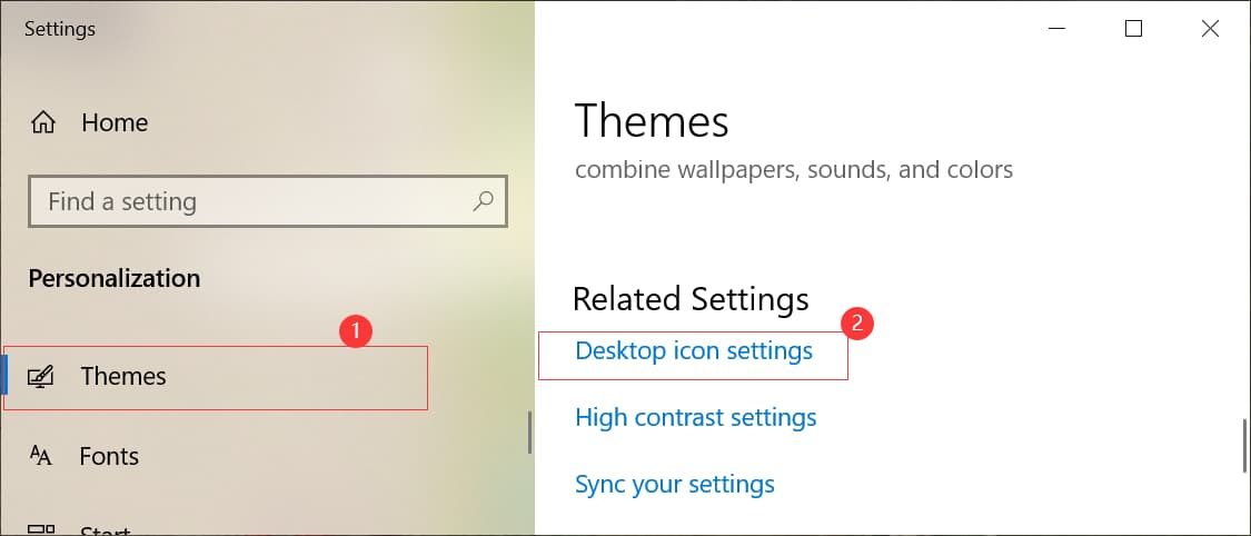 Desktop icon settings