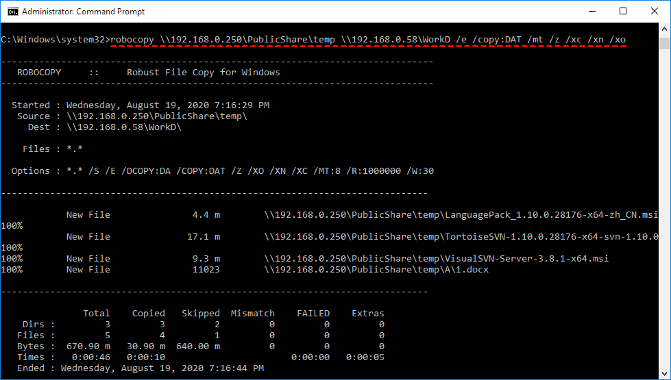 Robocopy Incremental Sync