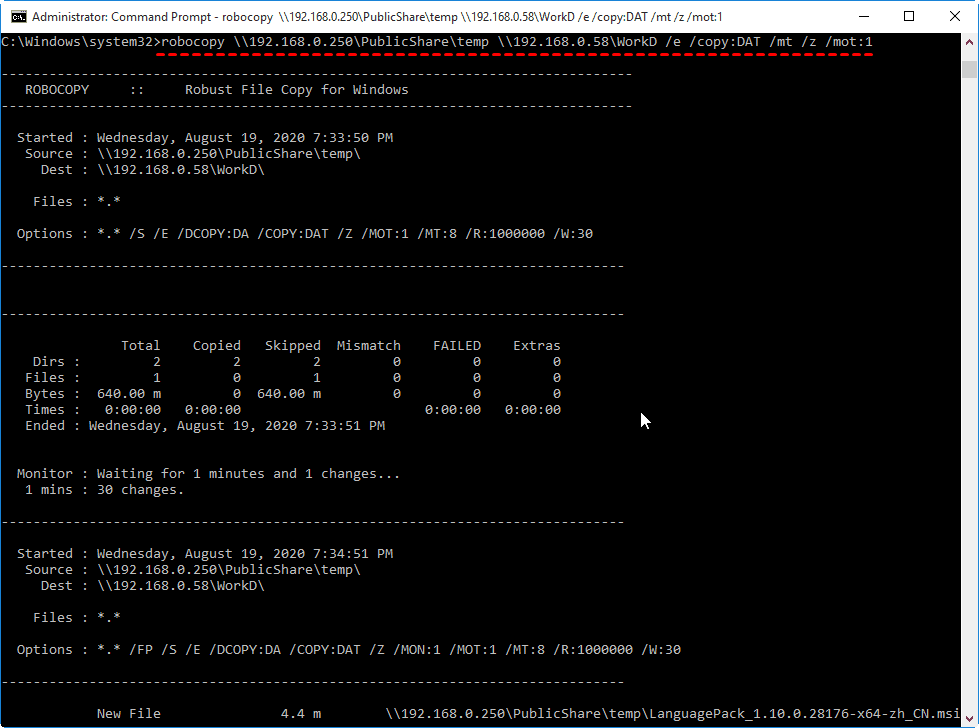 Robocopy Real Time Sync Two Folders