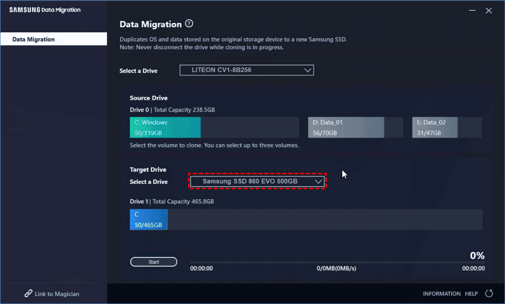 Samsung Data Migration Choose SSD