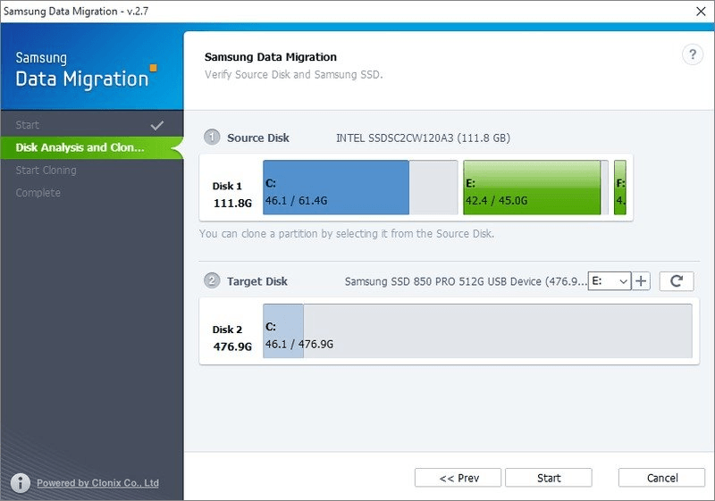 Select Source And Target Samsung