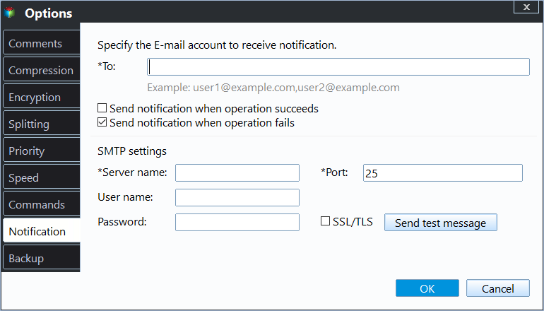 Qiling Email SMS Notification Settings