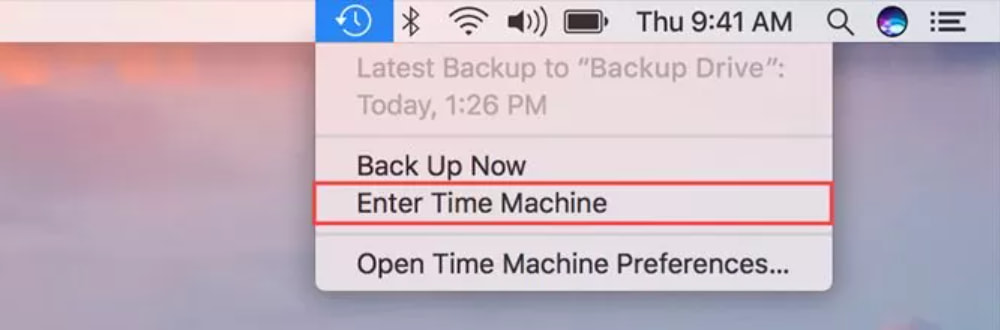 enter time machine