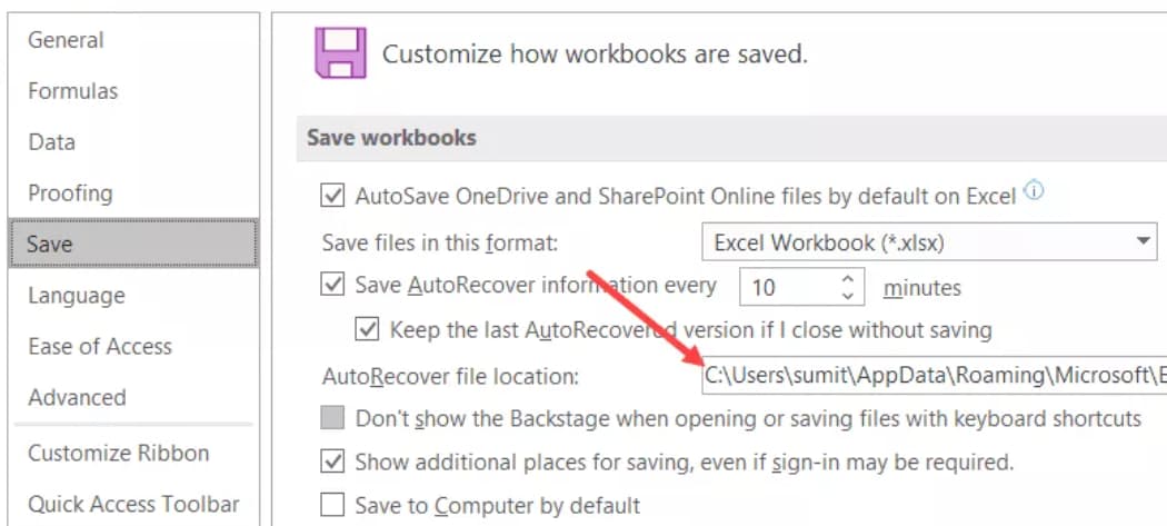 Recover Unsaved Excel File by Autosave