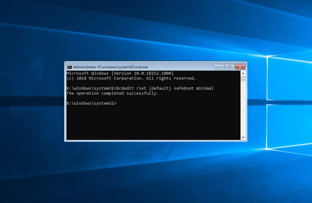 how to enter safe mode windows 10 using command prompt